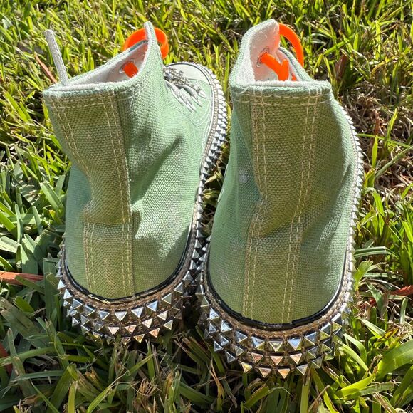 Free People Nan Ku Cruise Studded Hi Top Sneakers in Aloe Size 8 - Picture 5 of 7